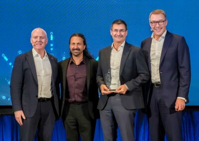 Precise Business Solutions team receiving the 2023 Epicor International Partner of the Year award at the Momentum Conference in Bangkok.